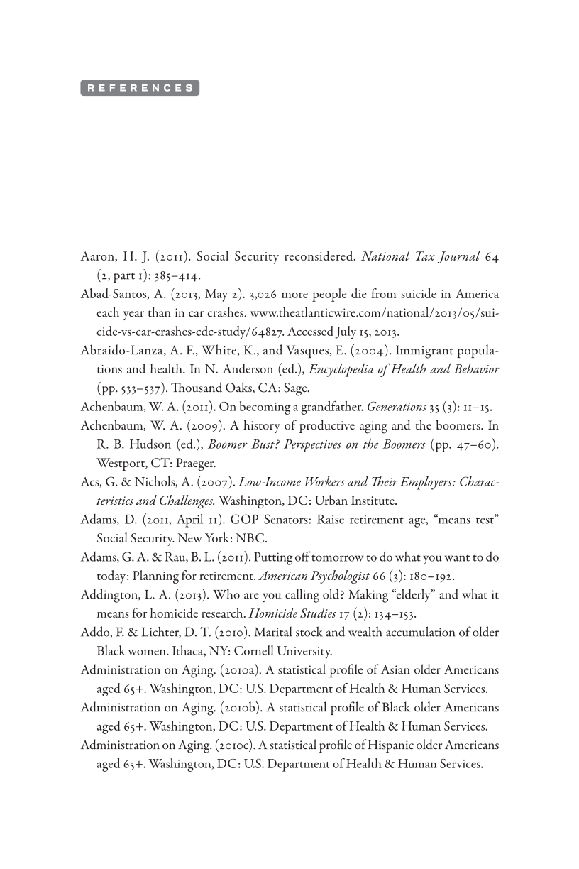 Baby Boomers of Color: Implications for Social Work Policy and Practice page 187