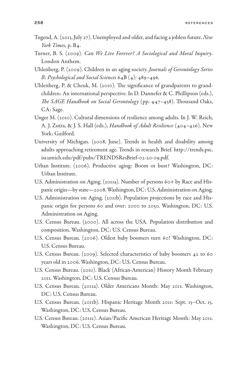 Baby Boomers of Color: Implications for Social Work Policy and Practice page 258