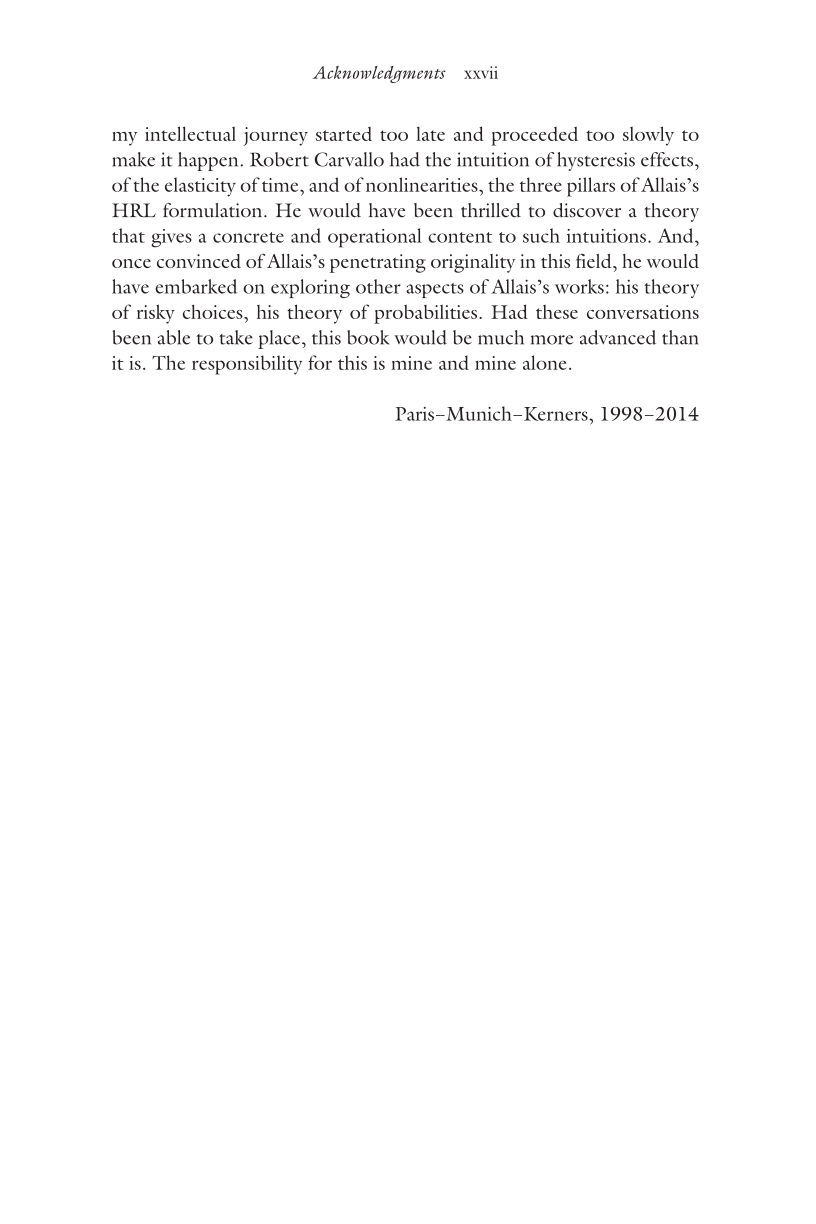 Uncertainty, Expectations, and Financial Instability: Reviving Allais’s Lost Theory of Psychological Time page xxvii