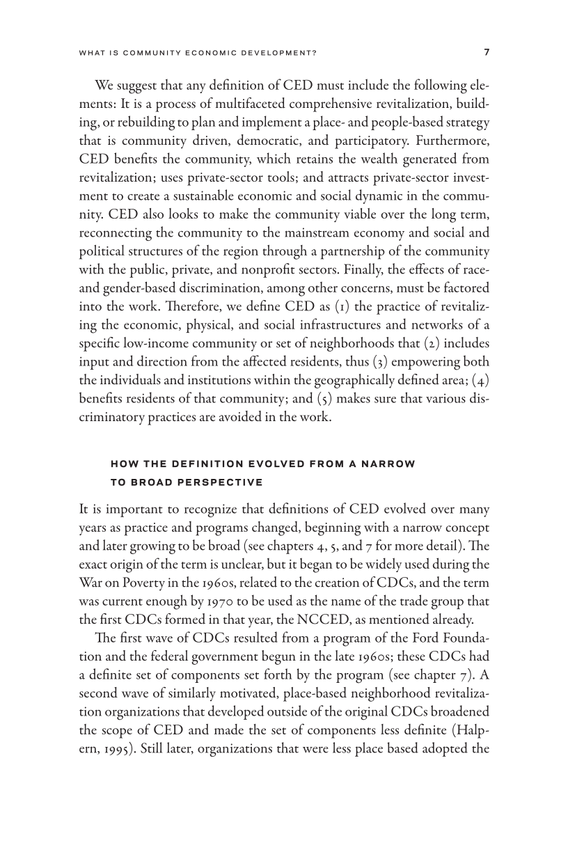 Community Economic Development in Social Work page 7