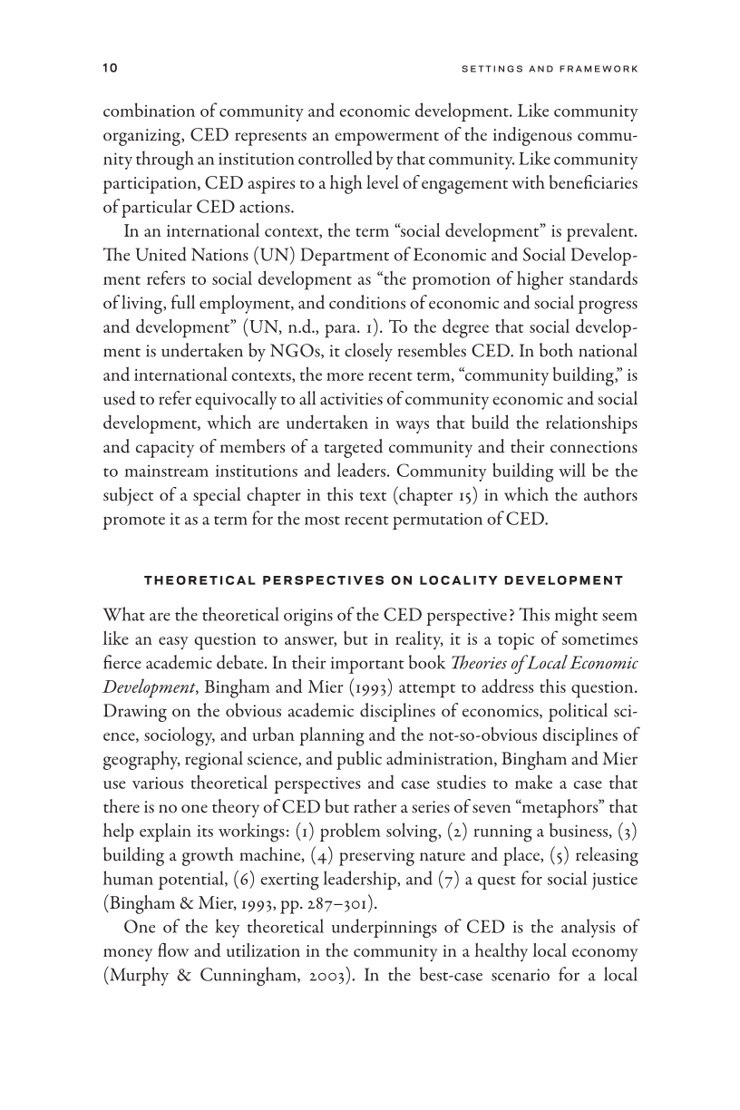 Community Economic Development in Social Work page 10