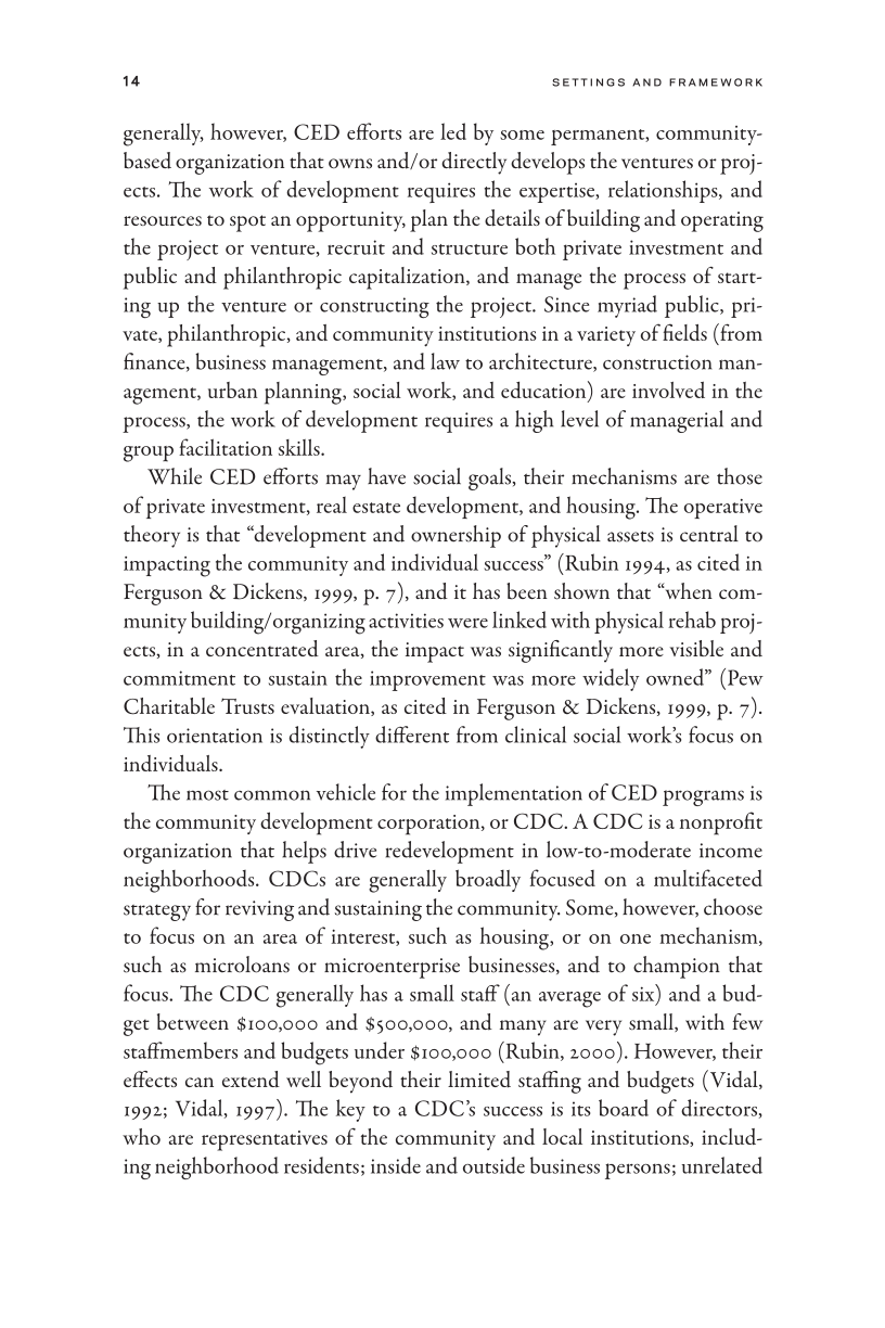 Community Economic Development in Social Work page 14