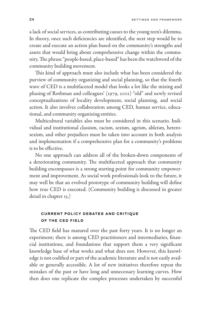 Community Economic Development in Social Work page 24