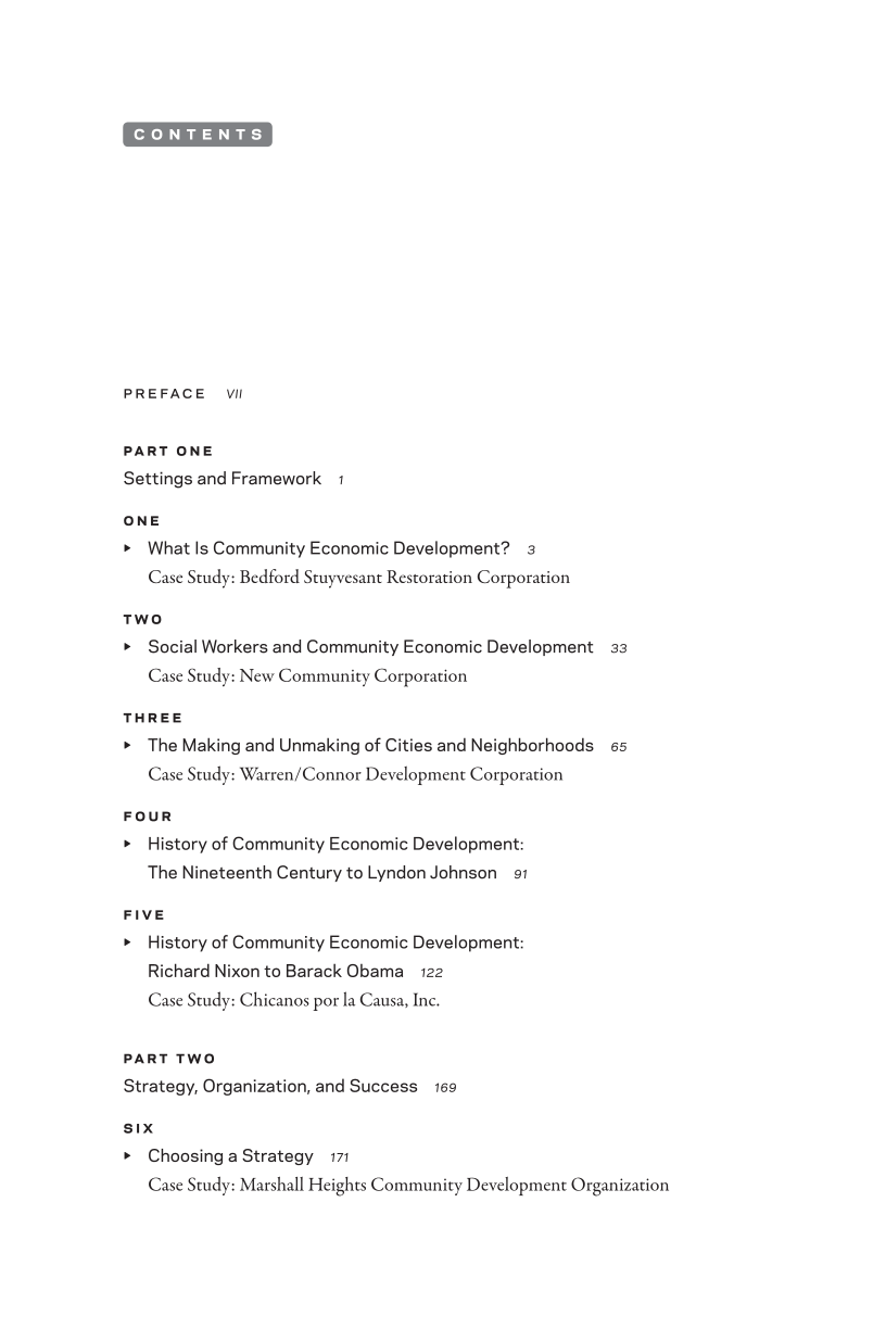 Community Economic Development in Social Work page v