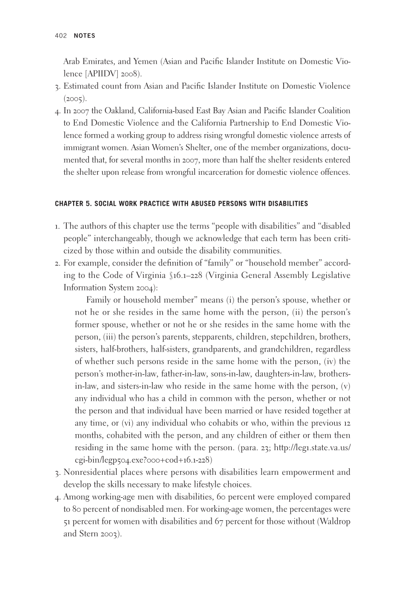 Domestic Violence: Intersectionality and Culturally Competent Practice page 402