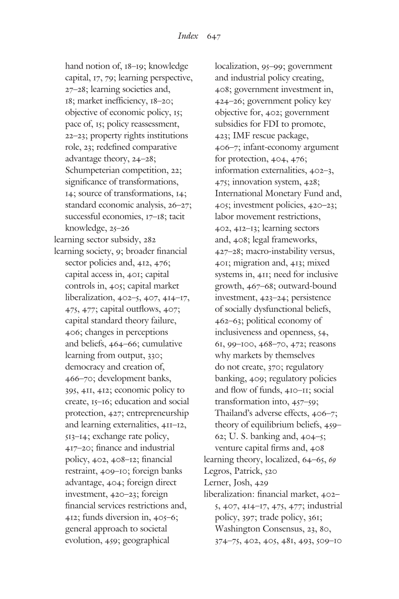 Creating a Learning Society: A New Approach to Growth, Development, and Social Progress page 647