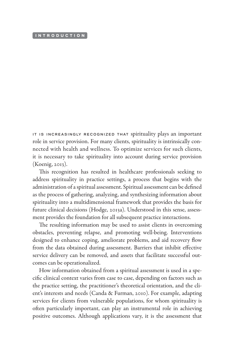 Spiritual Assessment in Social Work and Mental Health Practice page ix
