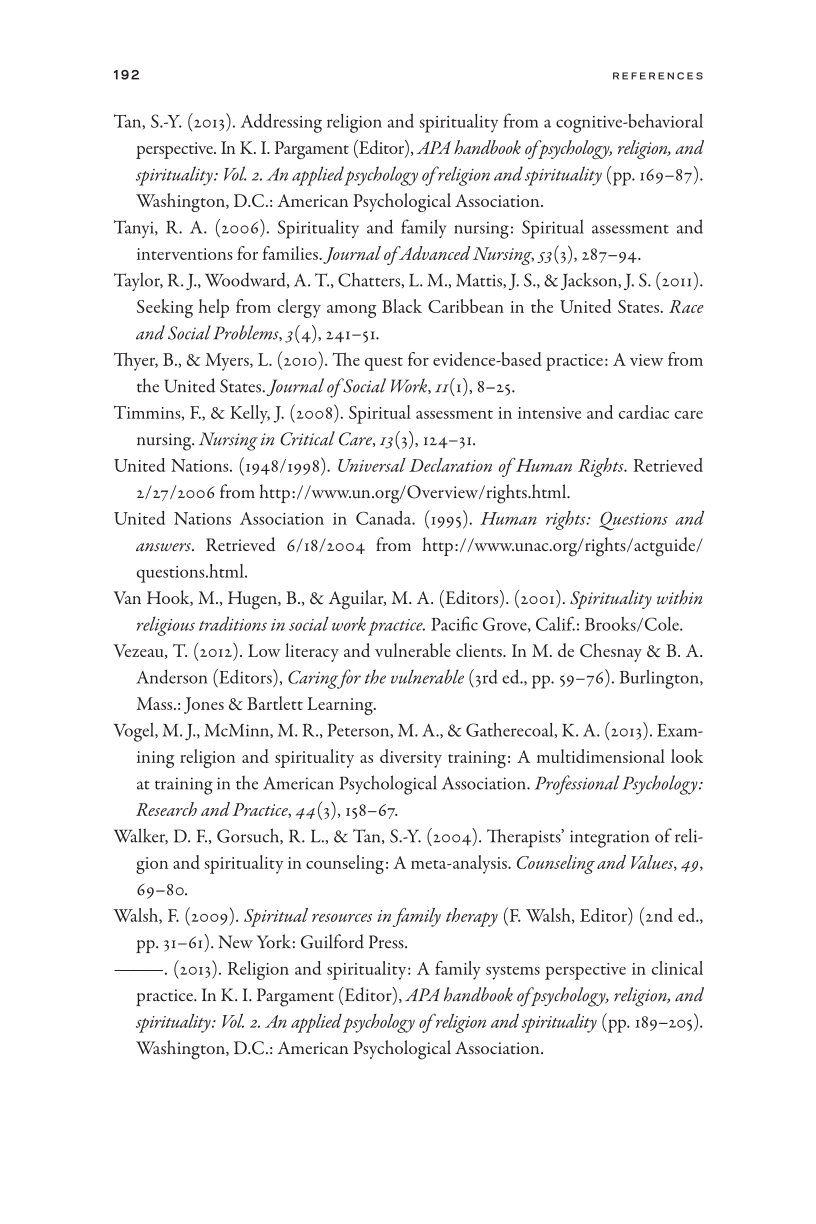 Spiritual Assessment in Social Work and Mental Health Practice page 192