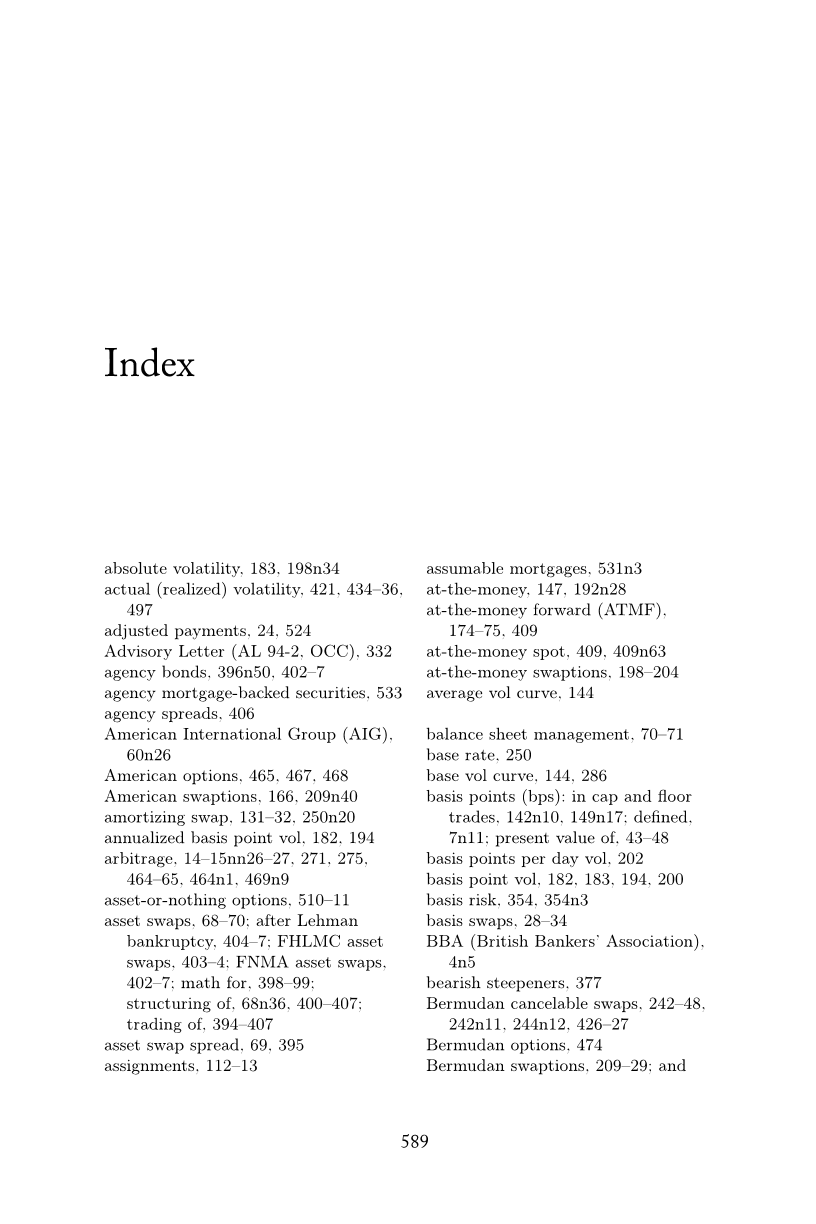 Interest Rate Swaps and Other Derivatives page 589