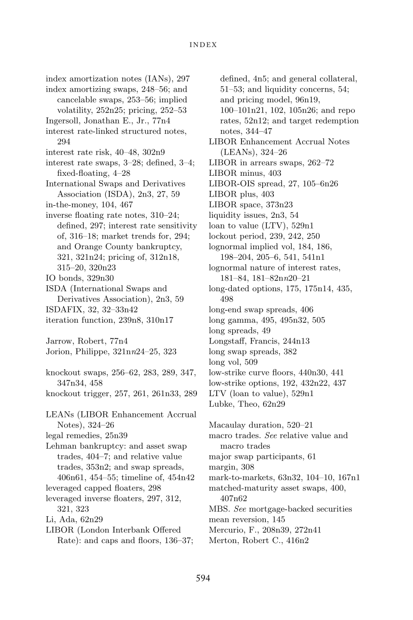 Interest Rate Swaps and Other Derivatives page 594