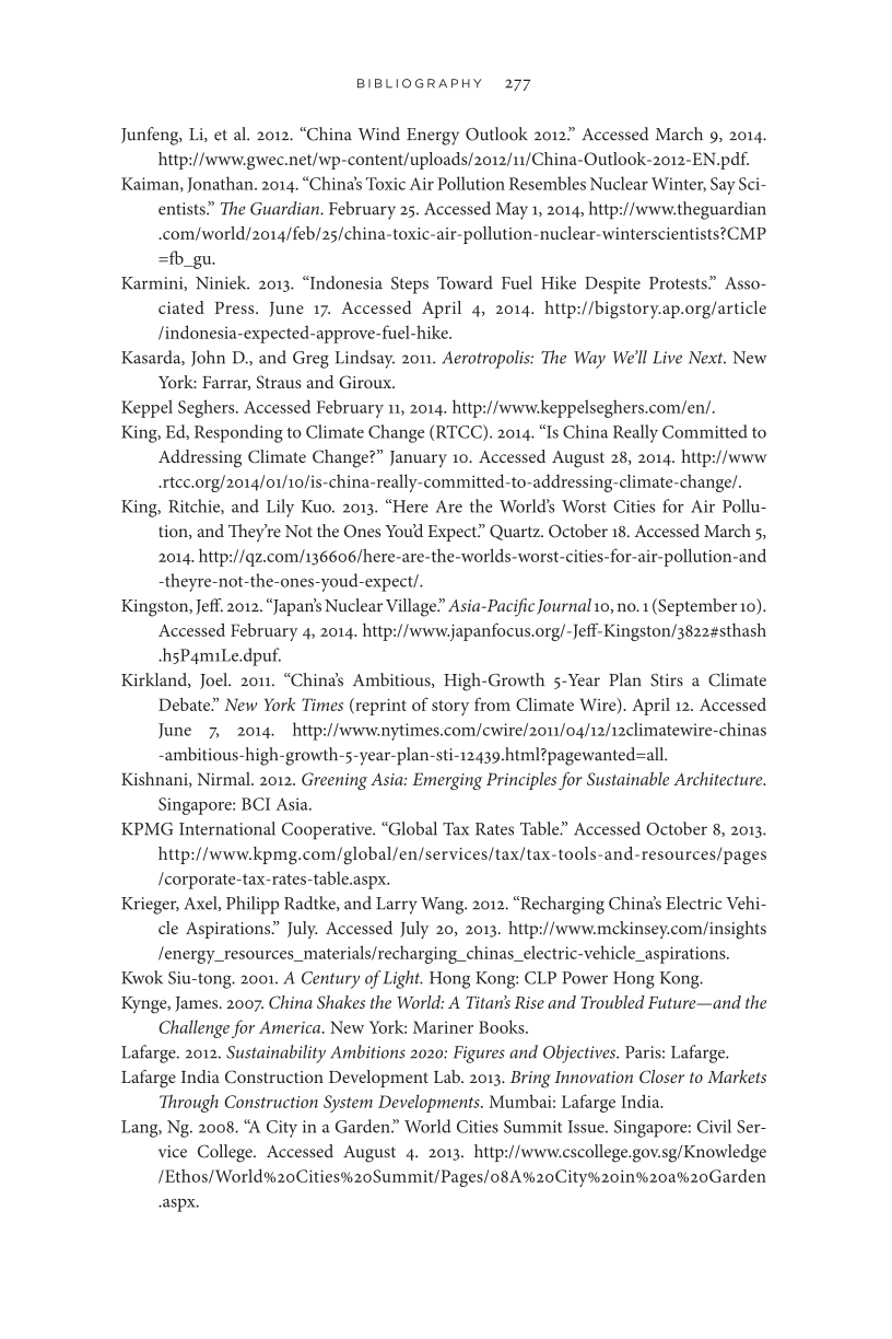 The Greening of Asia: The Business Case for Solving Asia's Environmental Emergency page 277