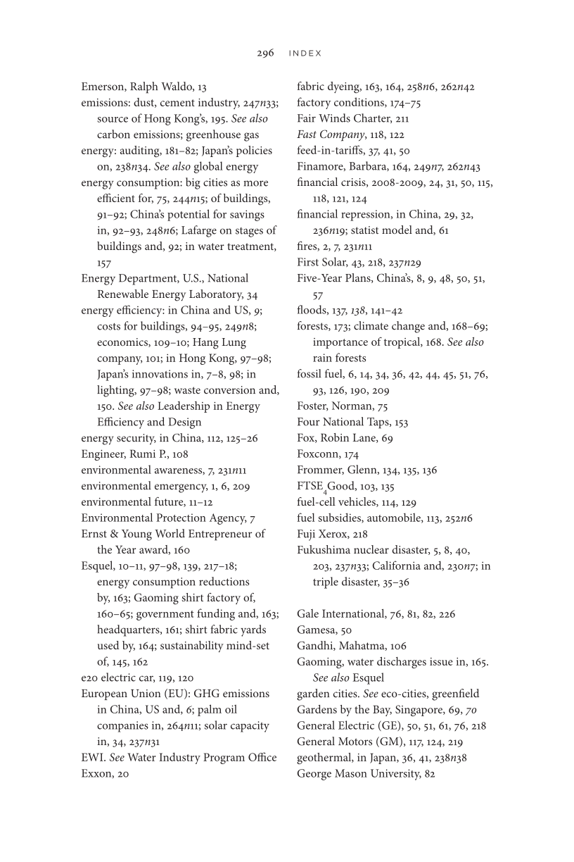 The Greening of Asia: The Business Case for Solving Asia's Environmental Emergency page 296