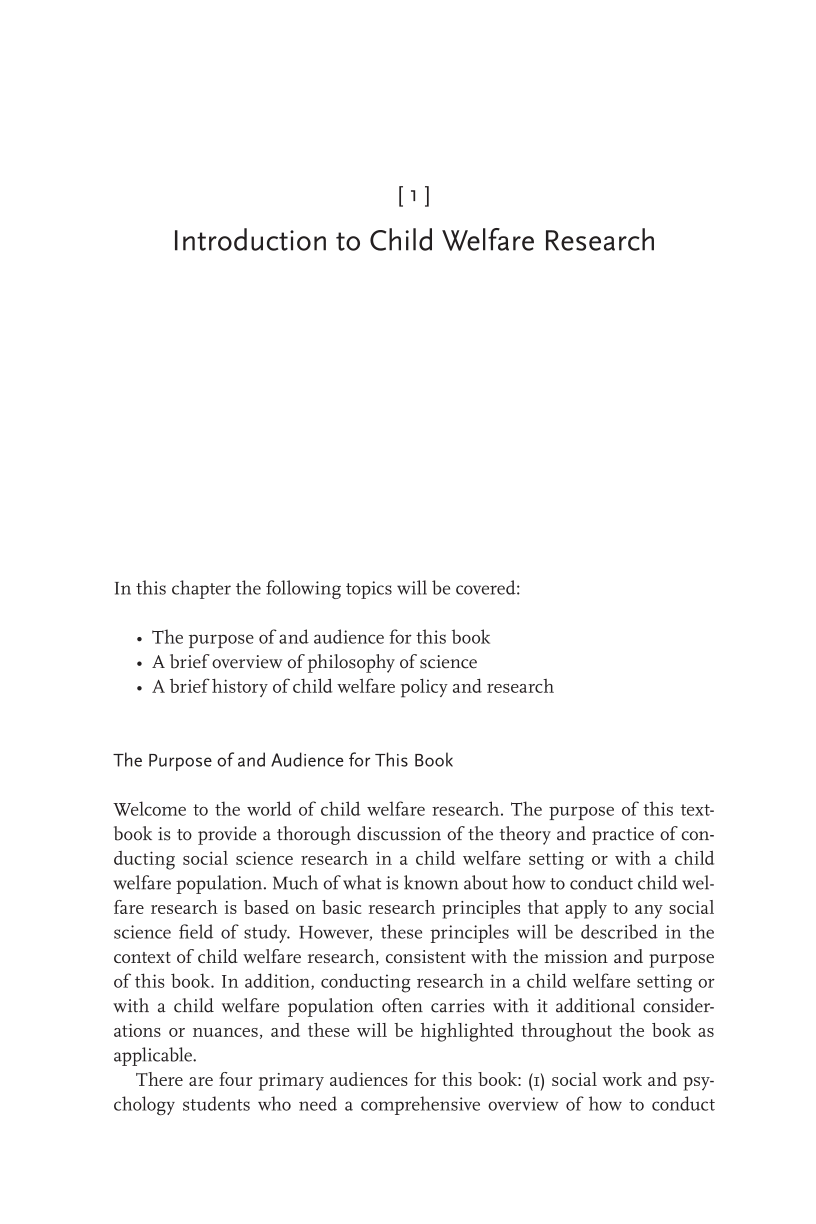 Research Methods in Child Welfare page 1