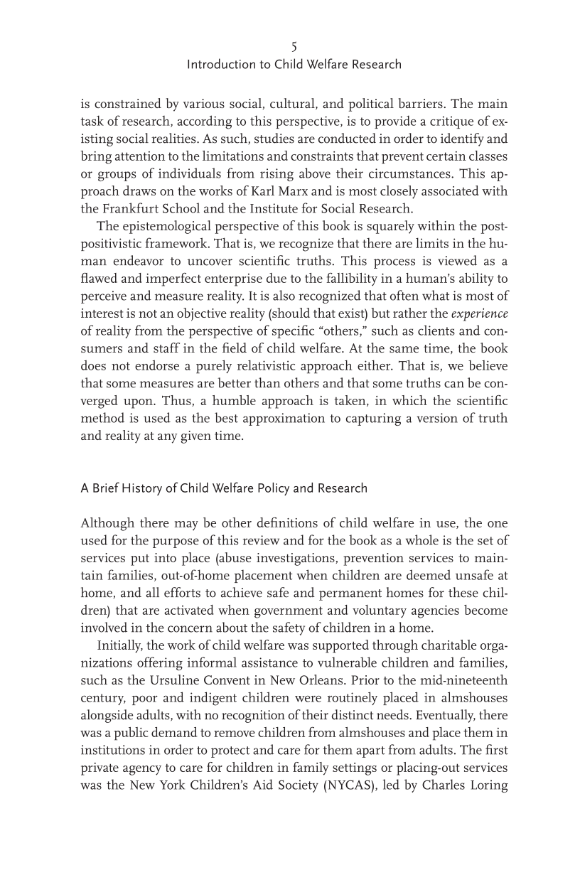 Research Methods in Child Welfare page 5