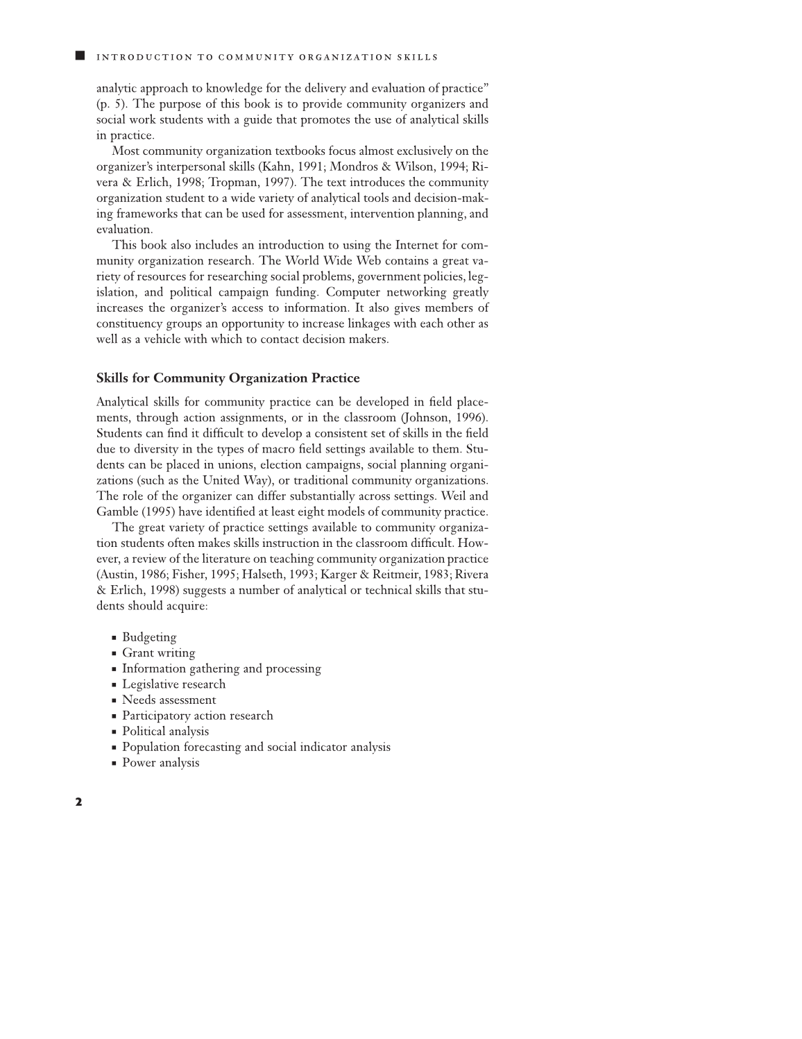 Analytical Skills for Community Organization Practice page 2