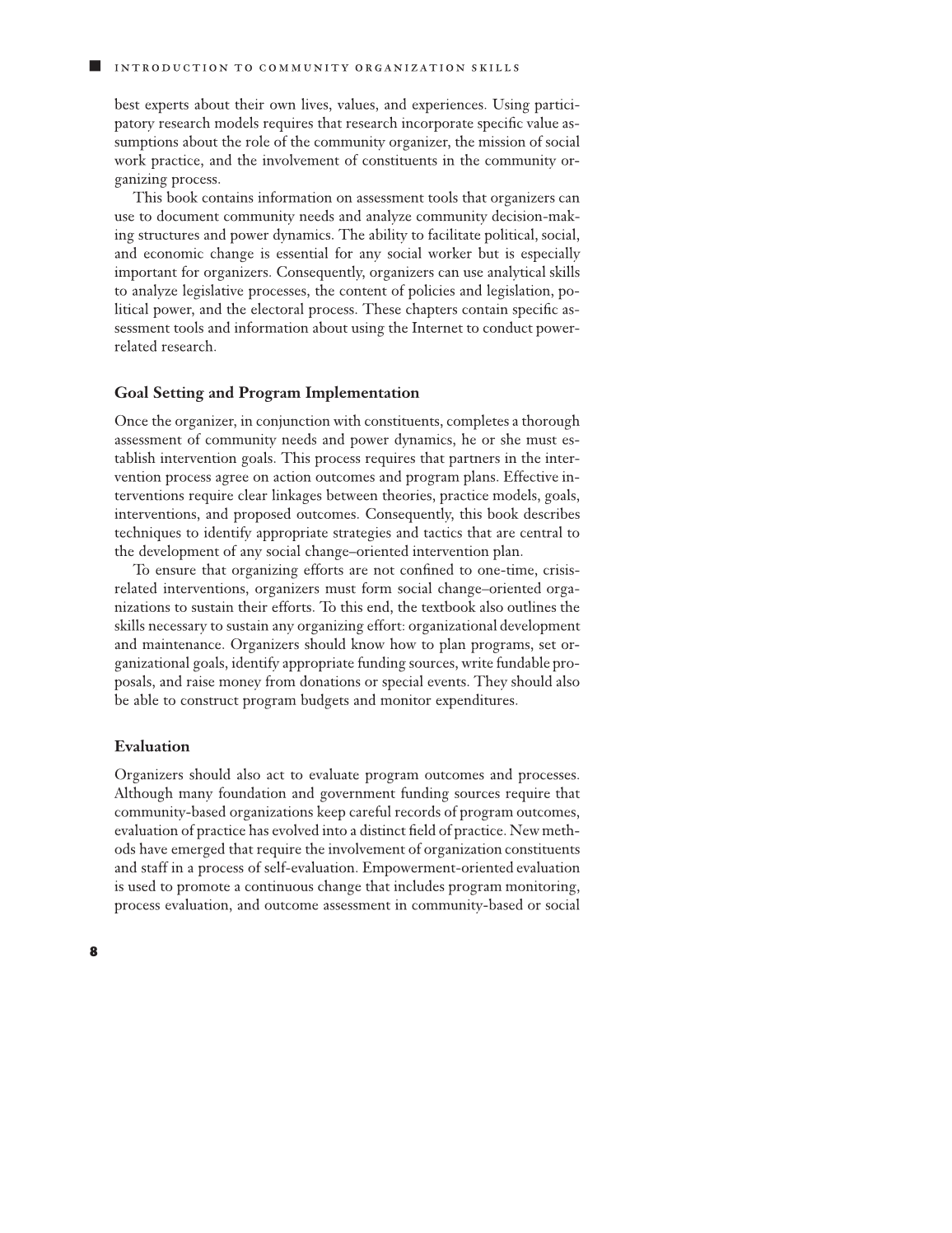 Analytical Skills for Community Organization Practice page 8