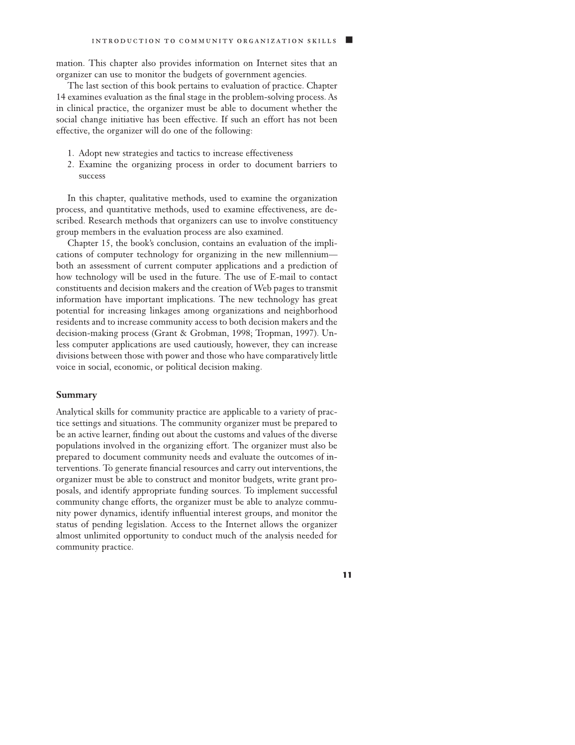 Analytical Skills for Community Organization Practice page 11