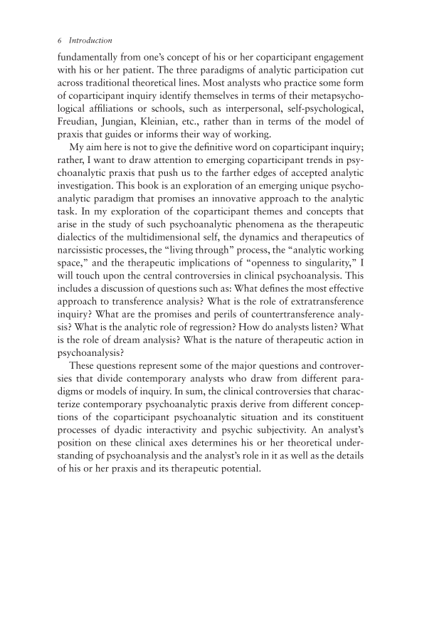 Coparticipant Psychoanalysis: Toward a New Theory of Clinical Inquiry page 6