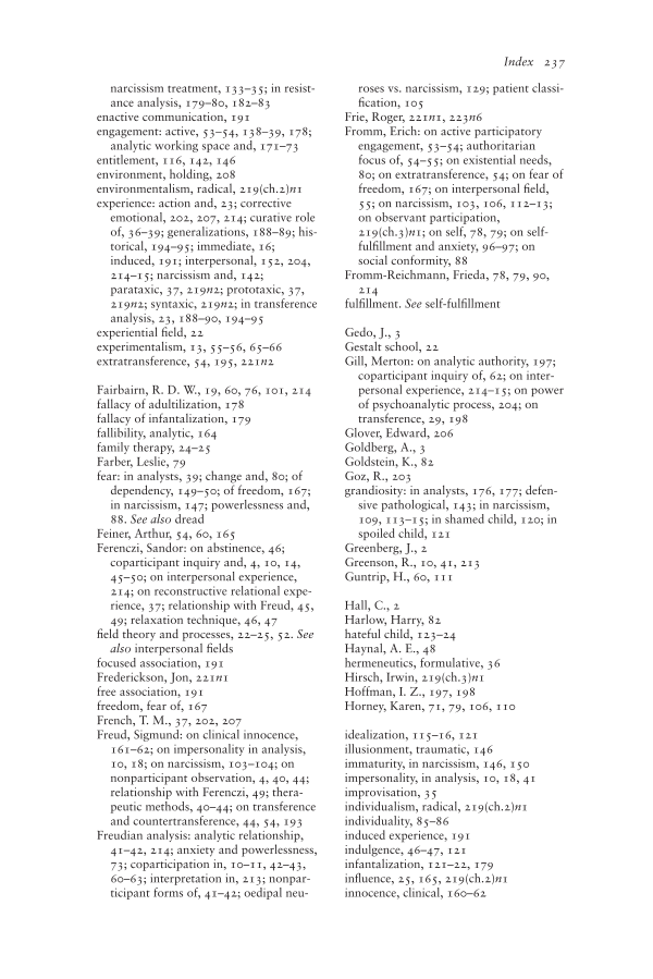 Coparticipant Psychoanalysis: Toward a New Theory of Clinical Inquiry page 237