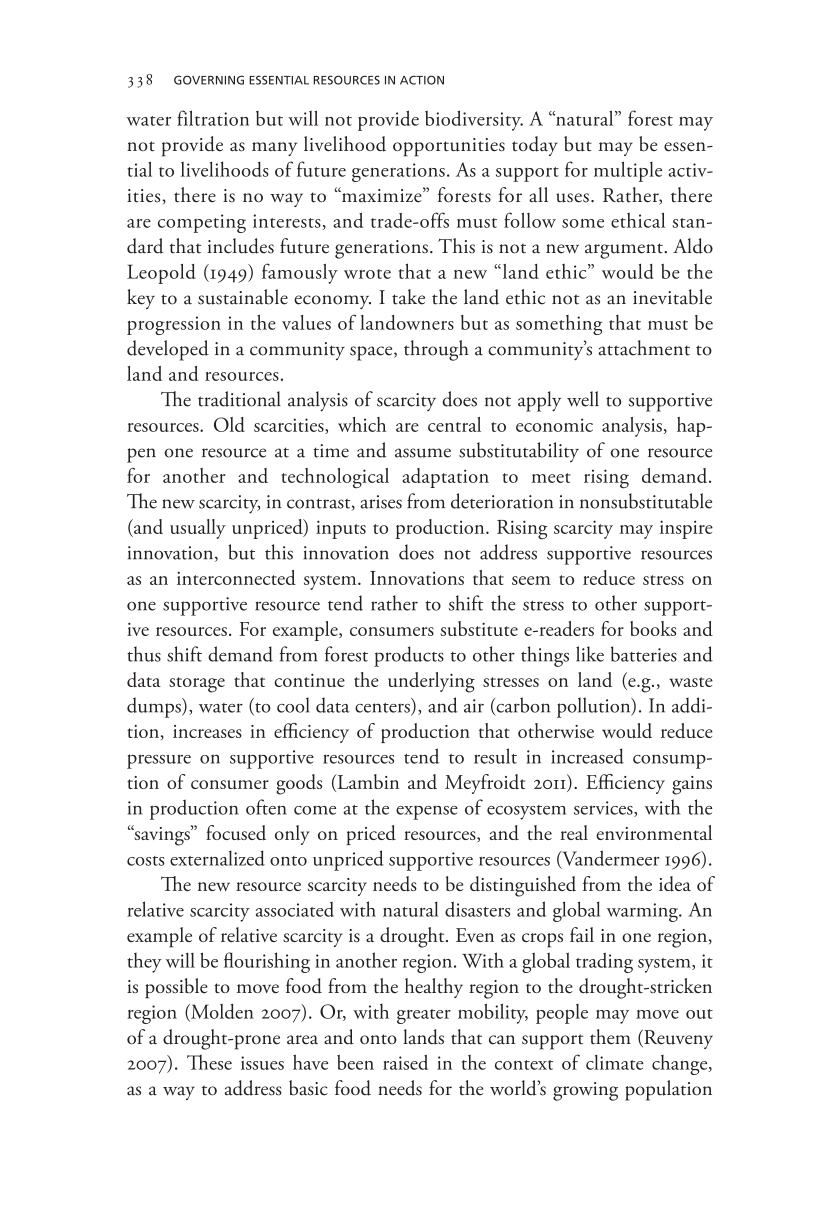 Governing Access to Essential Resources page 338
