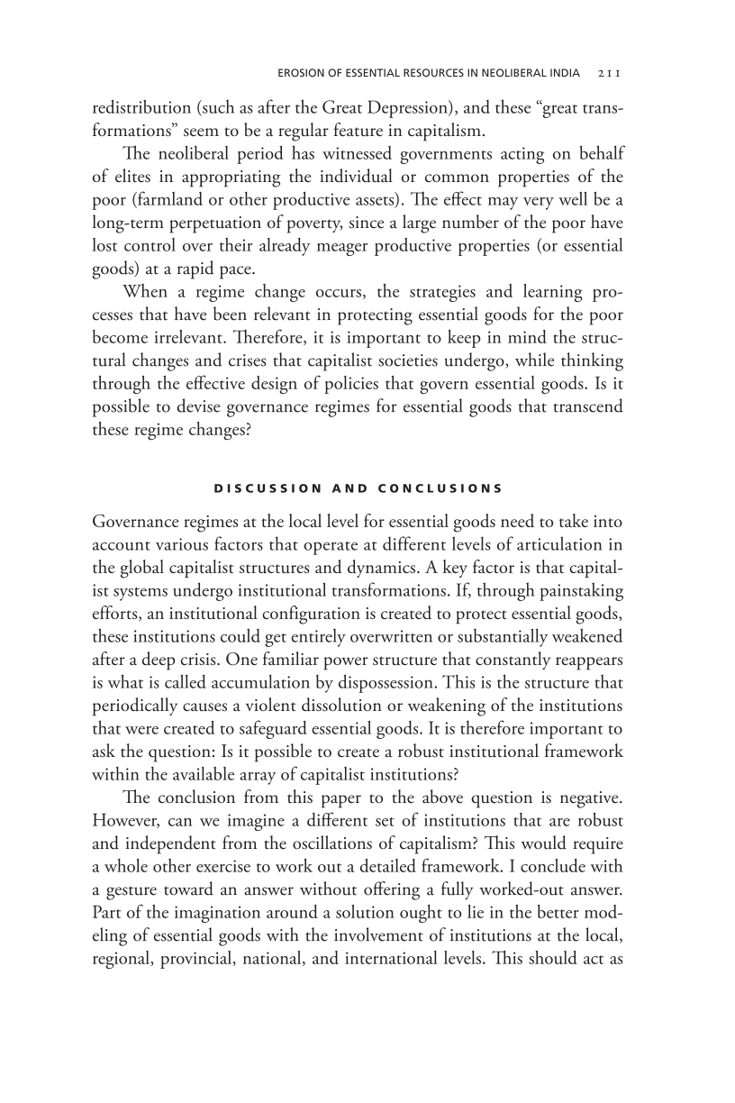 Governing Access to Essential Resources page 211