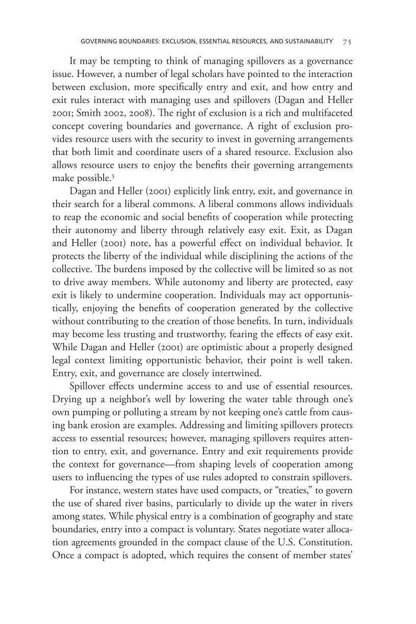 Governing Access to Essential Resources page 75