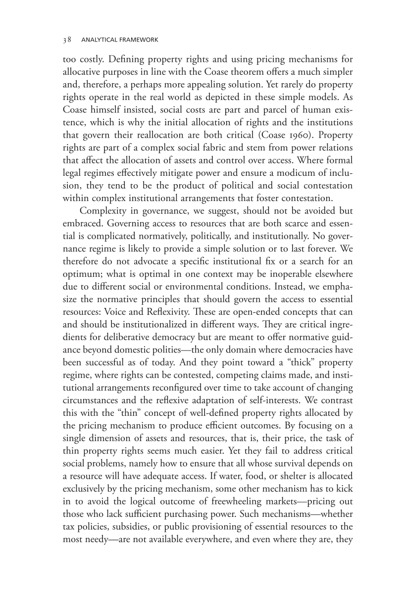 Governing Access to Essential Resources page 38