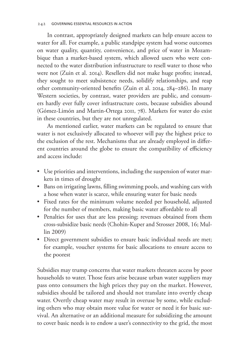 Governing Access to Essential Resources page 242