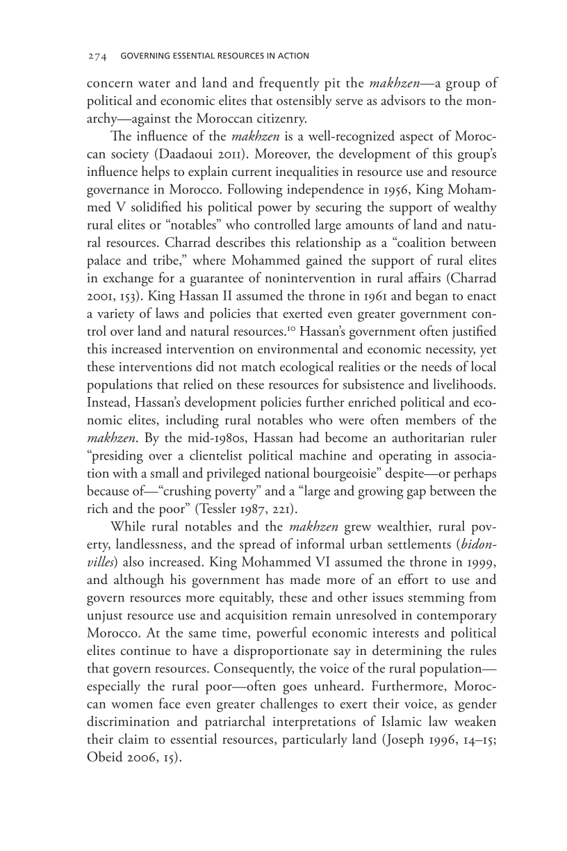 Governing Access to Essential Resources page 274