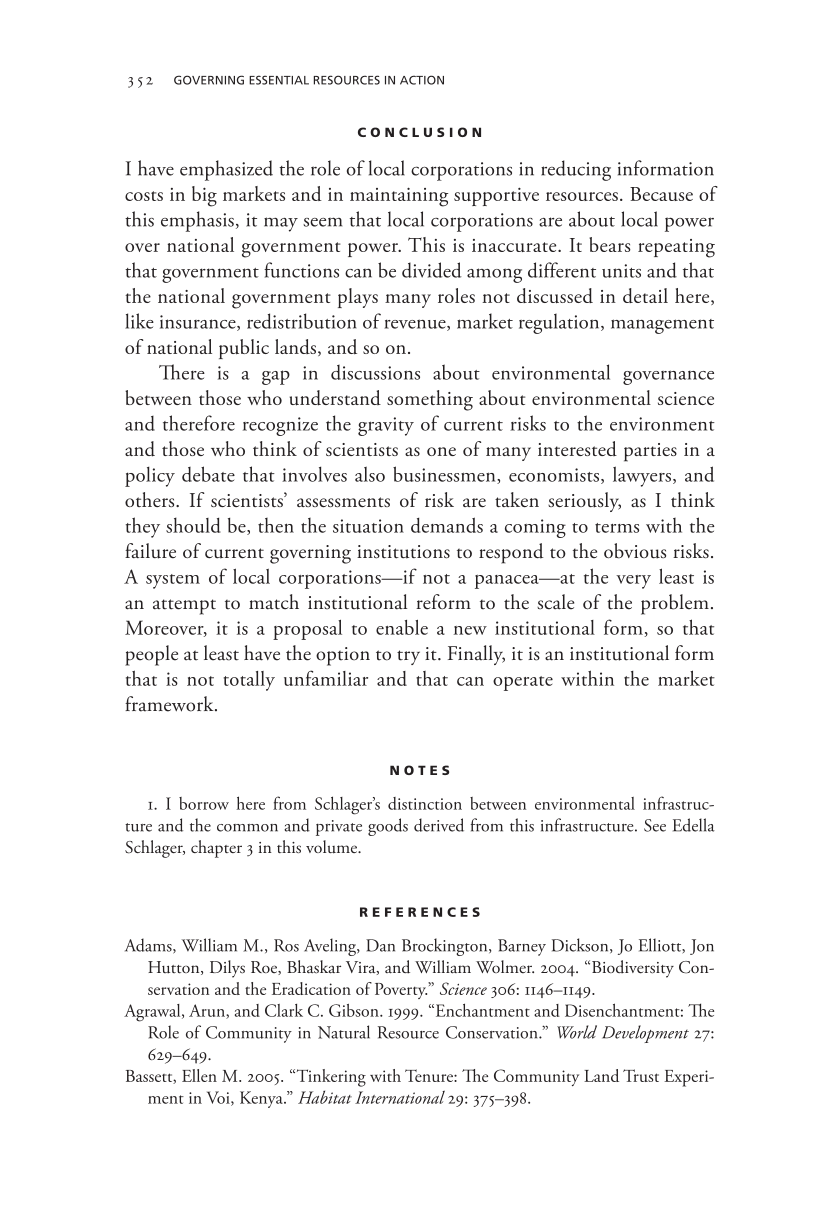 Governing Access to Essential Resources page 352