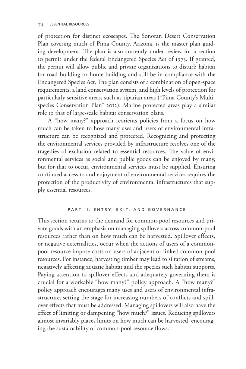 Governing Access to Essential Resources page 74