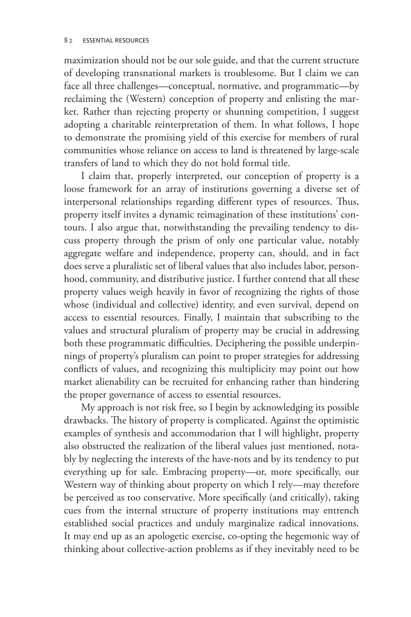 Governing Access to Essential Resources page 82
