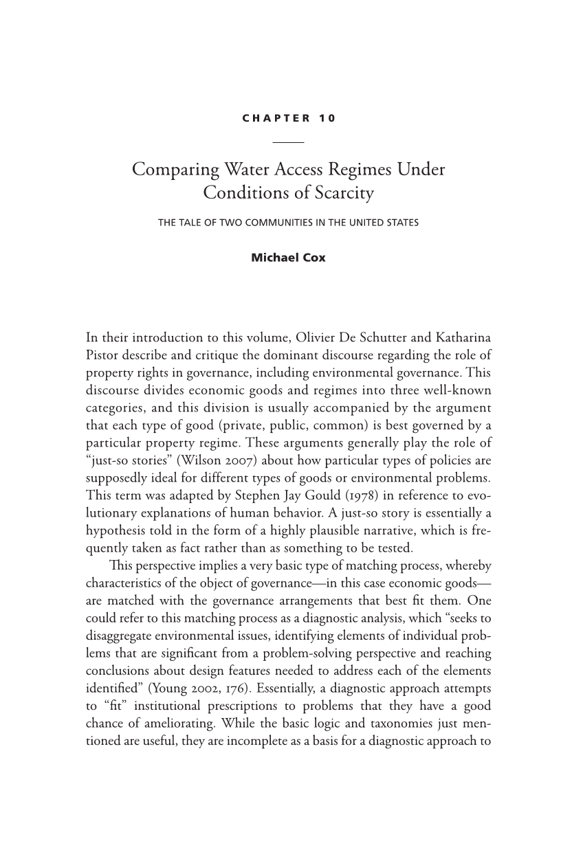 Governing Access to Essential Resources page 214