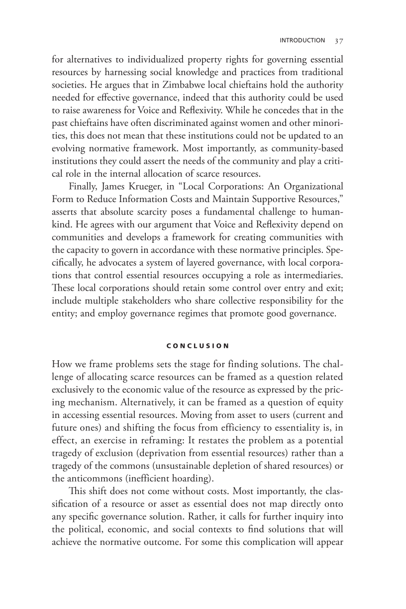 Governing Access to Essential Resources page 37