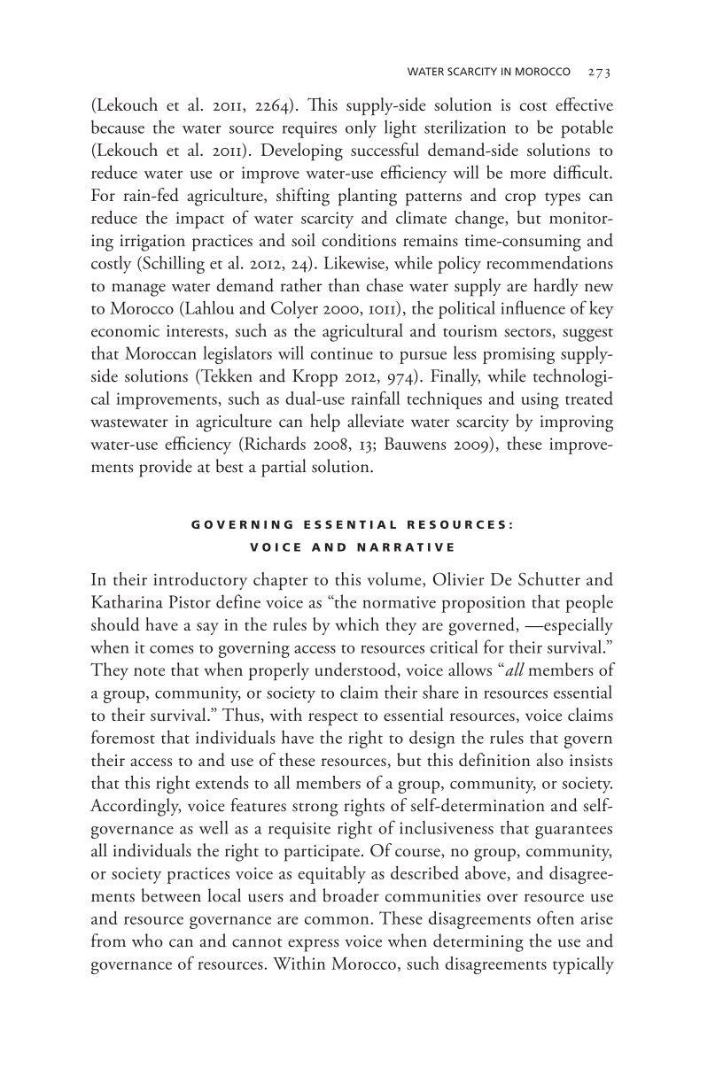 Governing Access to Essential Resources page 273