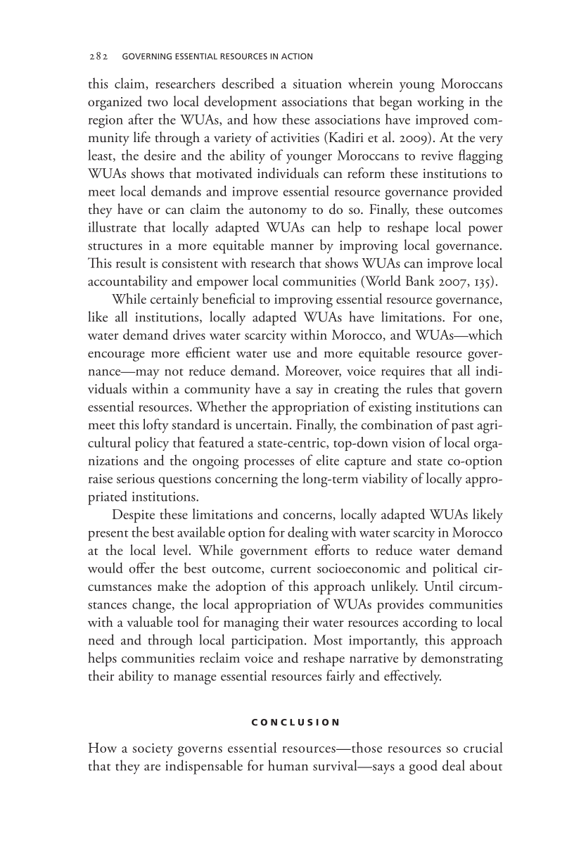 Governing Access to Essential Resources page 282