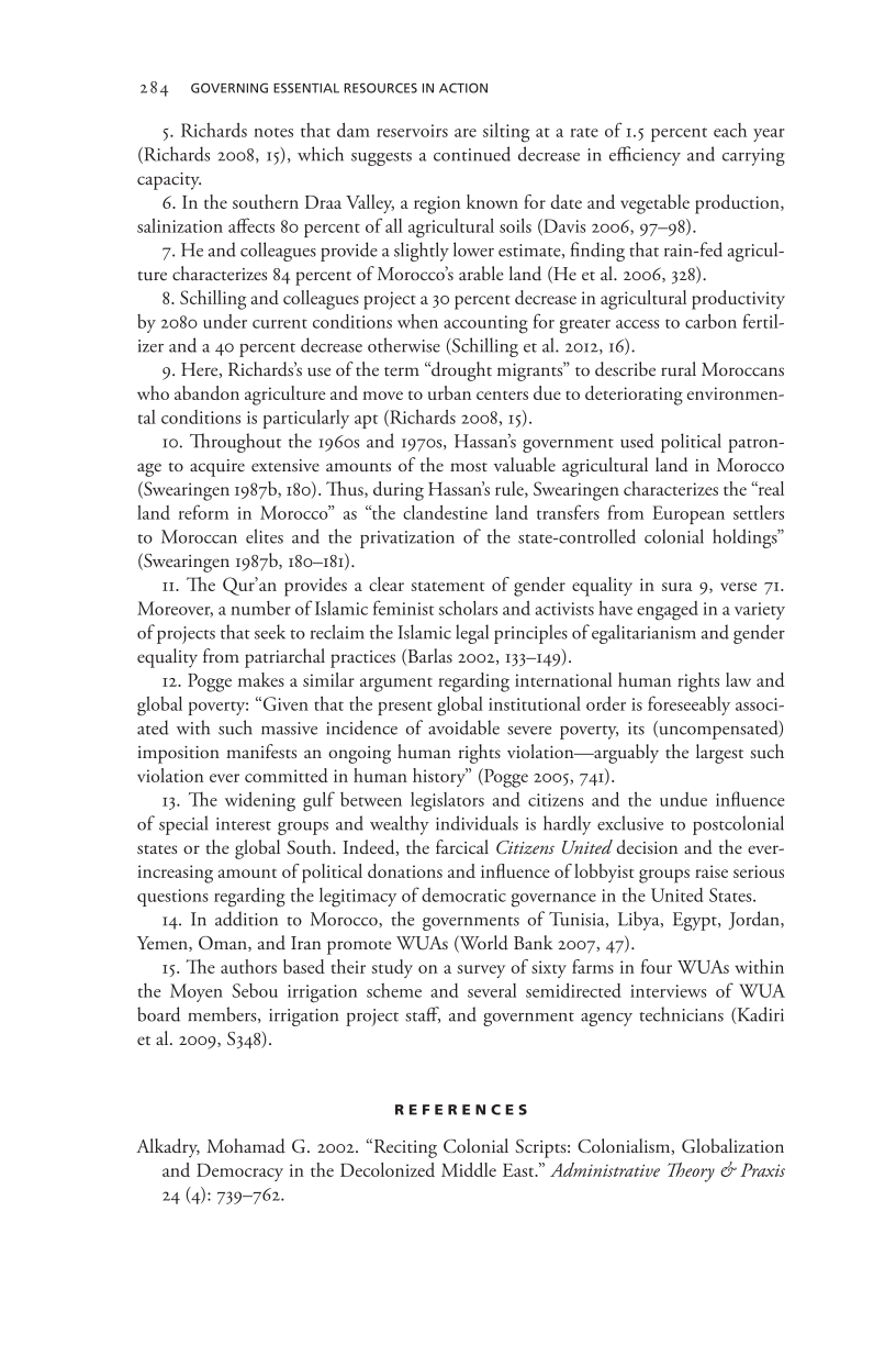 Governing Access to Essential Resources page 284