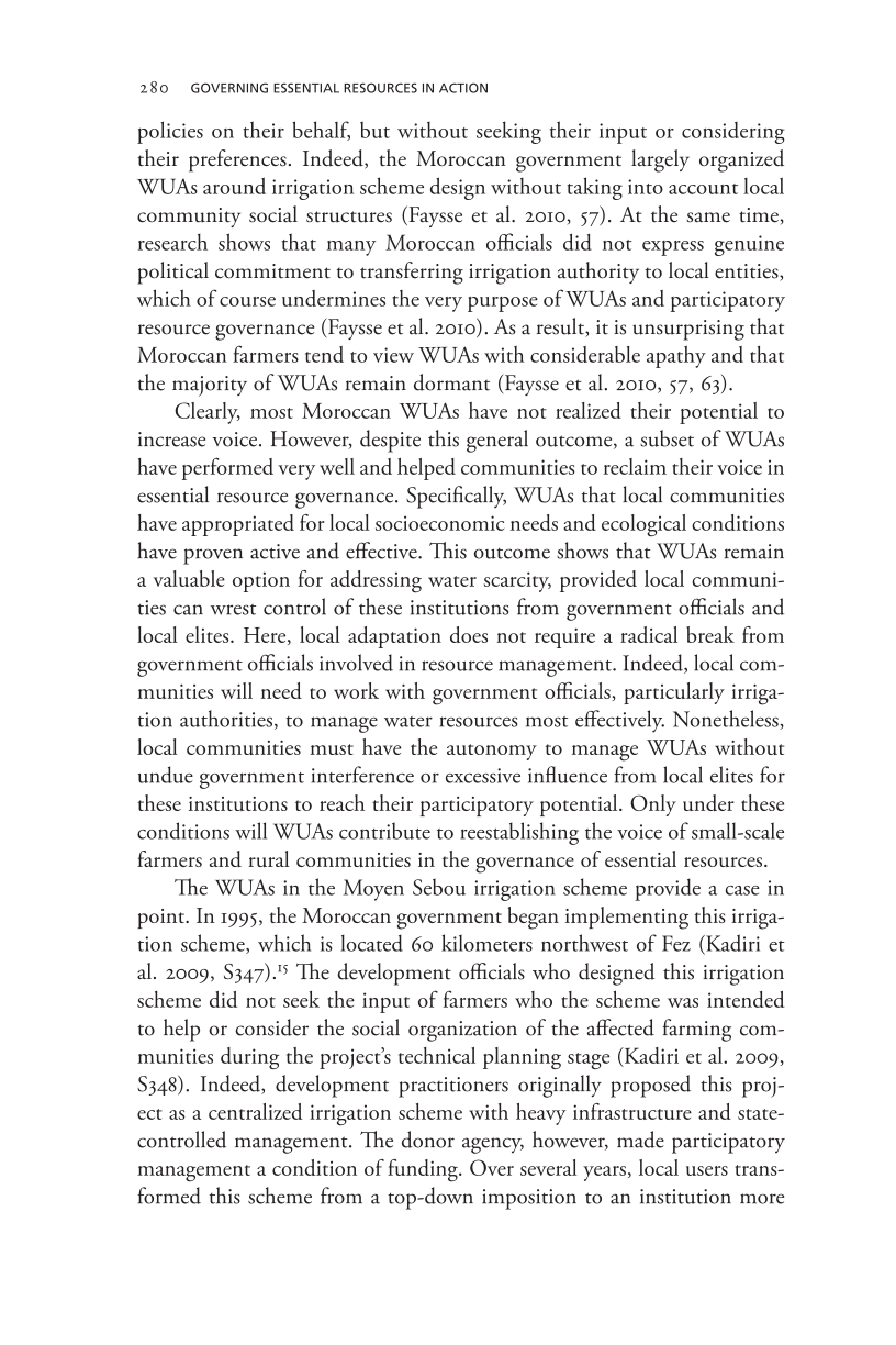 Governing Access to Essential Resources page 280