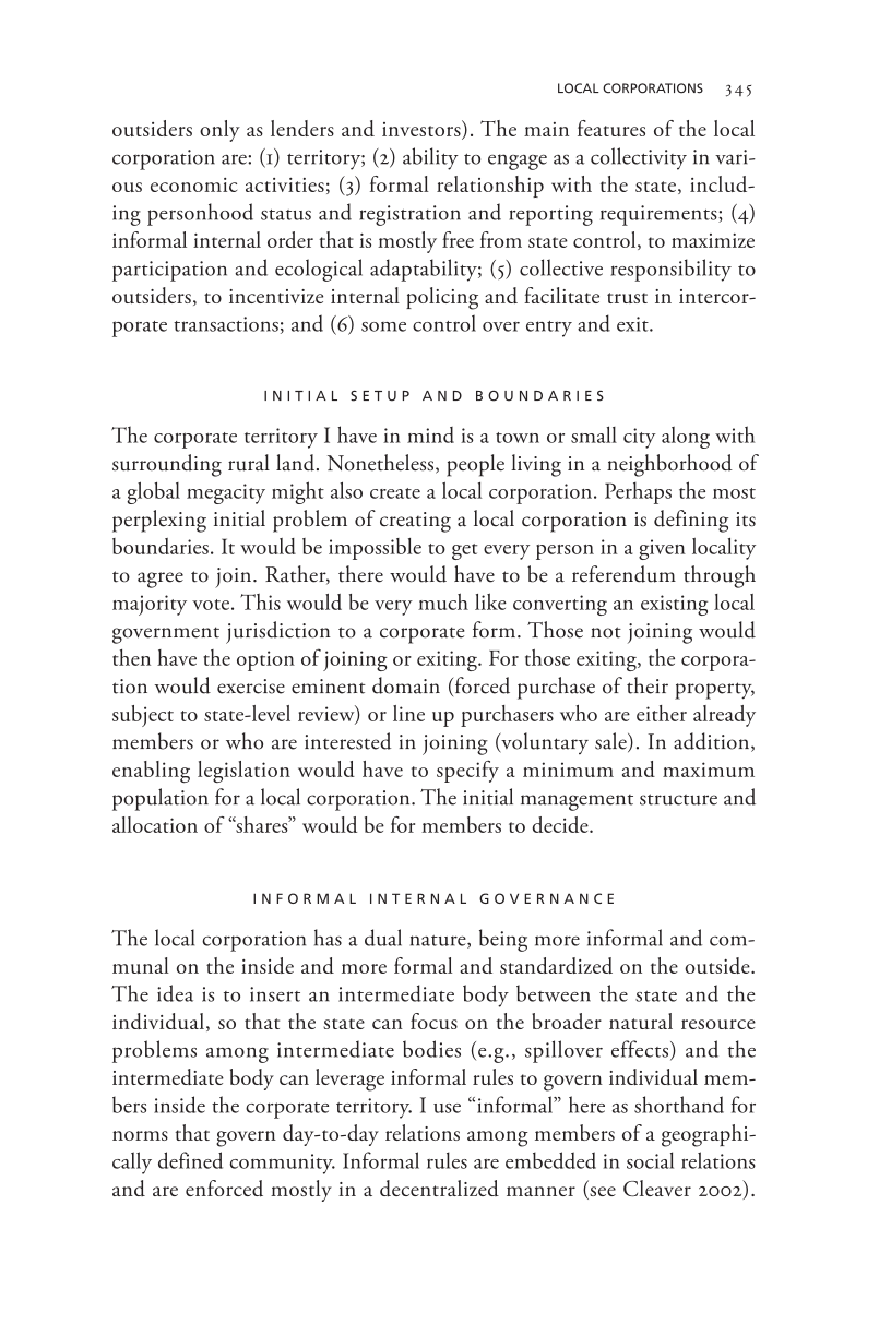Governing Access to Essential Resources page 345