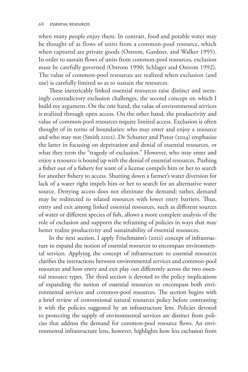 Governing Access to Essential Resources page 68