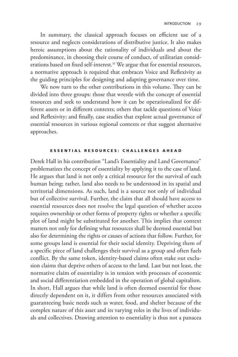 Governing Access to Essential Resources page 29