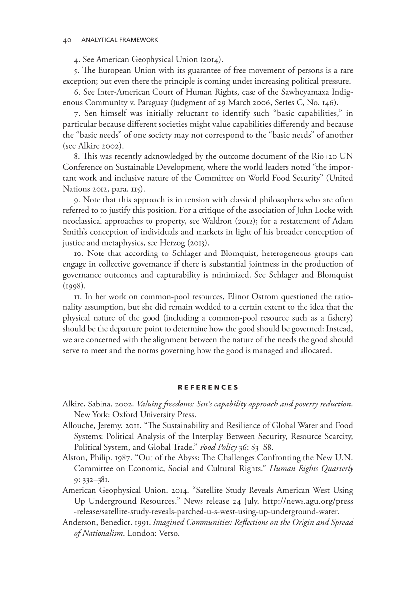Governing Access to Essential Resources page 40