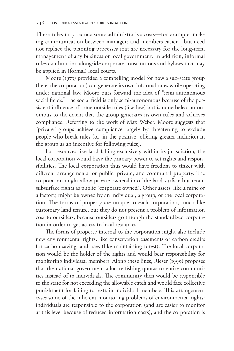 Governing Access to Essential Resources page 346